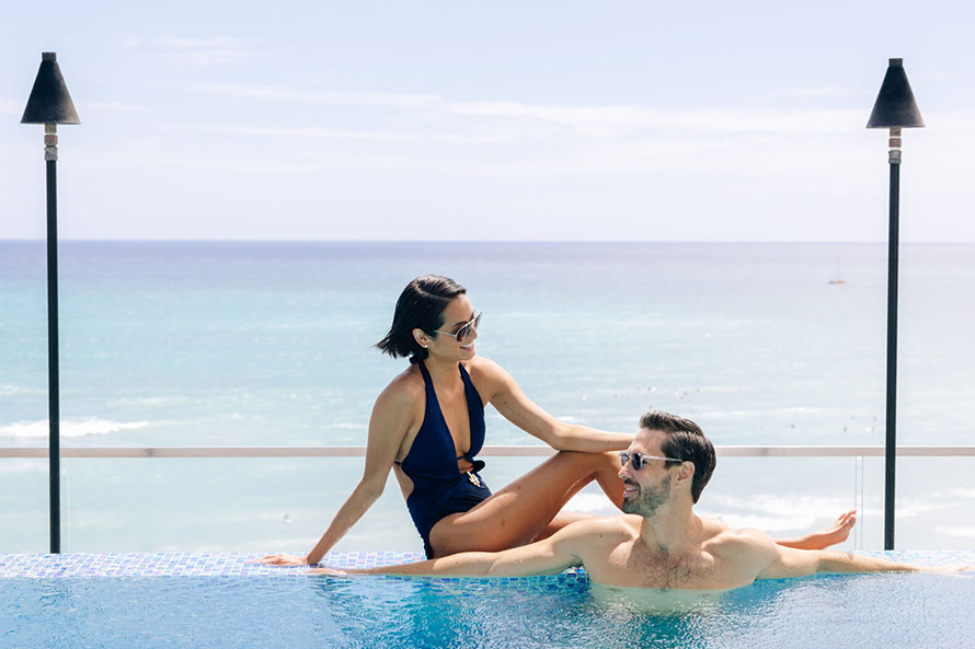 Take a refreshing dip overlooking the oceanfront.