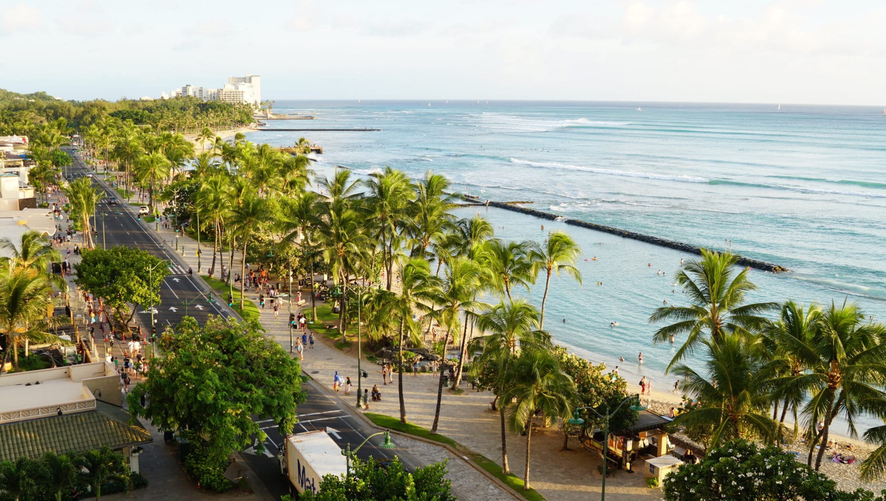 View of Waikiki Beach.