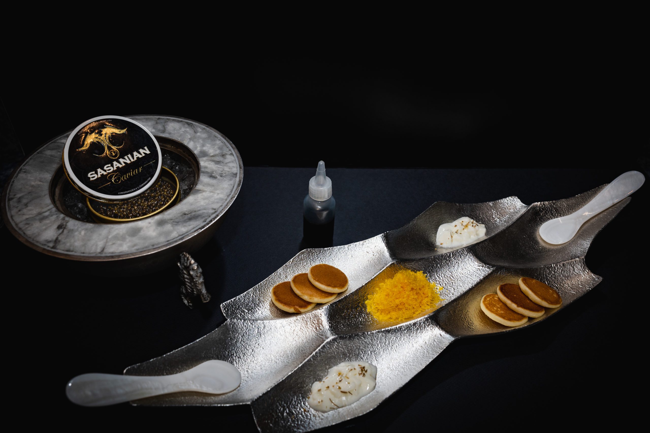 Caviar presentation.