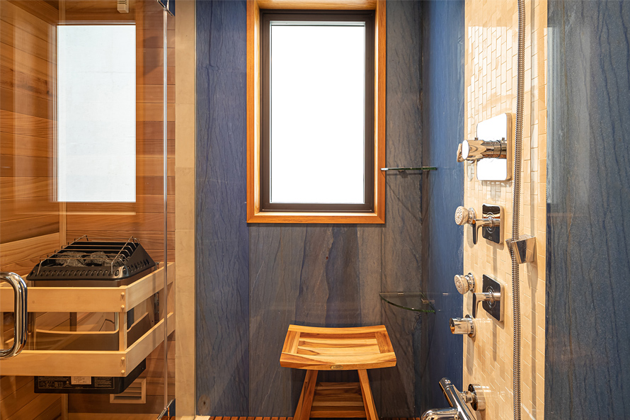 Bathroom with sauna.