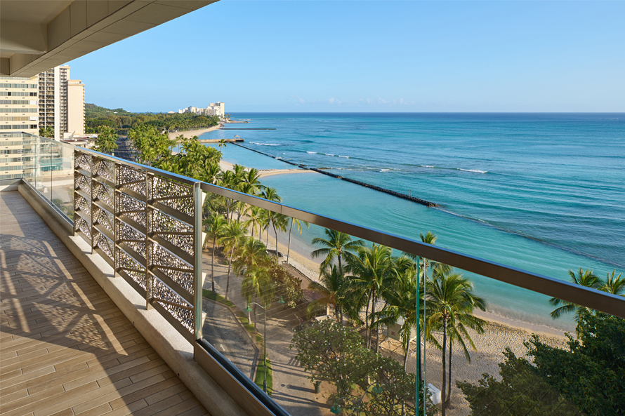 Enjoy ocean views from an expansive walk out balcony.