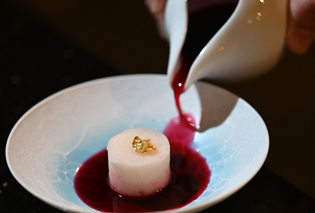 Hibiscus pink peppercorn. verjus.