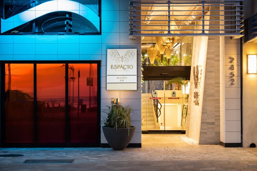 The front entrance to ESPACIO The Jewel of Waikiki.